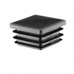 Square end caps for steel box section 50x50 mm Black colour