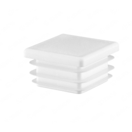 Square end caps for steel box section 50x50 mm White colour 10 pieces