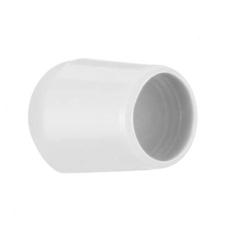 End cap white for 19 mm perforations, for protecting and decorating surfaces