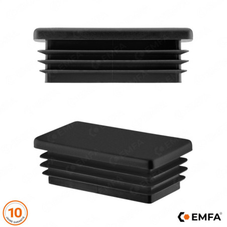 Rectangular end caps for 100x150 mm Black colour 10 pieces