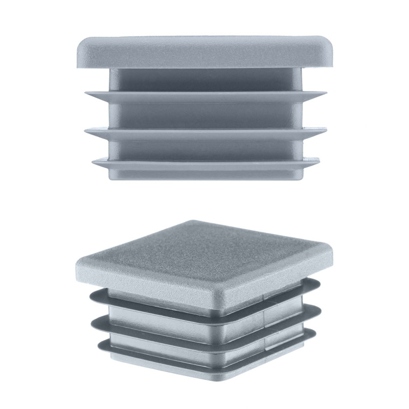 Square end caps for steel box section 10x10 mm Grey colour 10 pieces