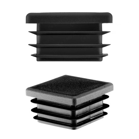 Square end caps for steel box section 10x10 mm Black colour 10 pieces