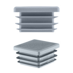 End cap grey, for tubes and profiles, dimension 12x12 mm
