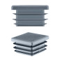 Square end caps for steel box section 40x40 mm Anthracite colour 10 pieces