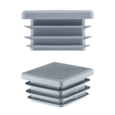 Square end caps for steel box section 45x45 mm Grey colour 10 pieces