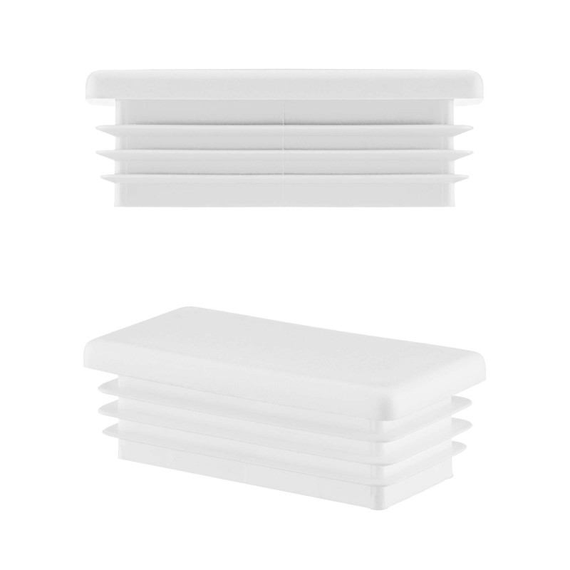 Rectangular end caps for 20x100 mm White colour