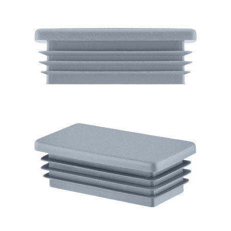 Rectangular end caps for 20x60 mm Grey colour 10 pieces