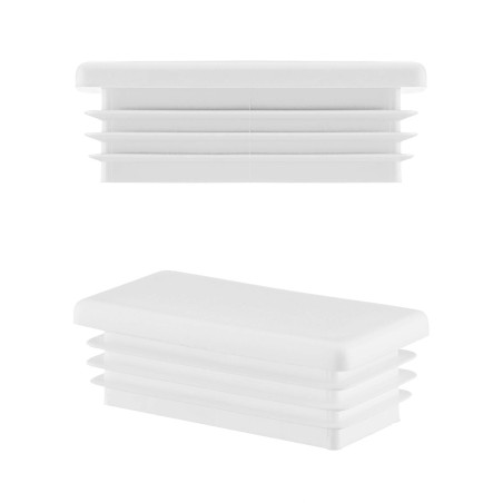 Rectangular end caps for 20x80 mm White colour 10 pieces