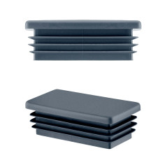 Decorative cap in plastic anthracite for 40x80 mm holes, for protecting and decorating surfaces