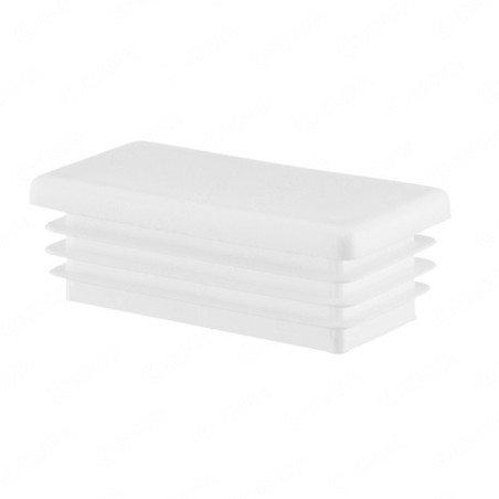 Rectangular end caps for 25x100 mm White colour End cap in plastic white for 25x100 mm holes, for industrial and domestic use