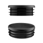 Round plastic tube inserts 20 mm in Black colour Lamellenstopfen rund 20 mm Schwarz