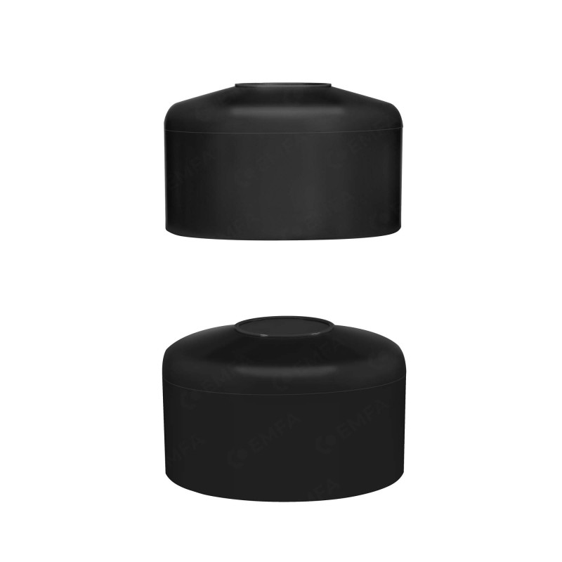 Round post cap 1 1/2" Black 10 pieces