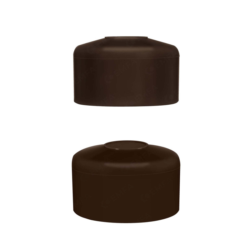 Round post cap 2" Brown 10 pieces