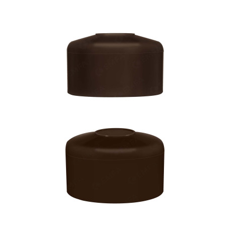 Round post cap 2" Brown 10 pieces