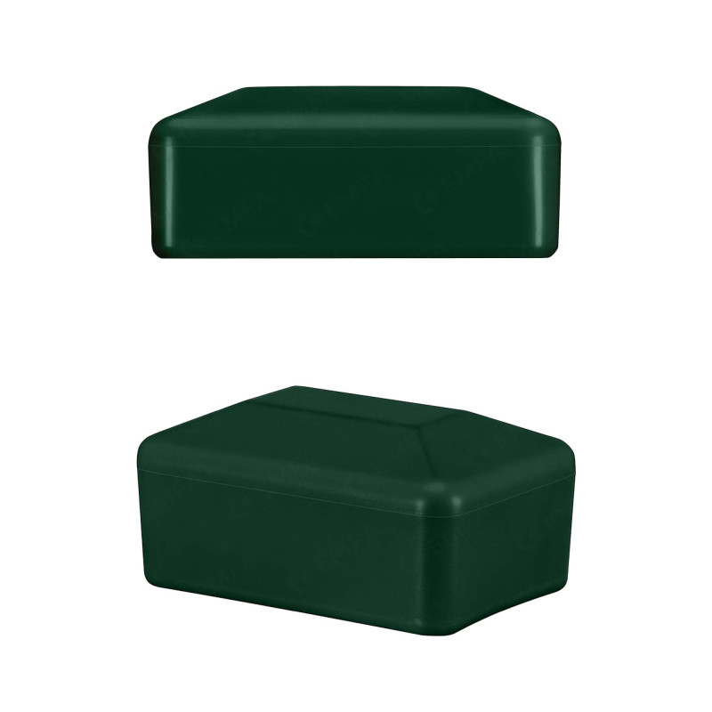 Plastic cap 18x30 mm in Green colour for rectangular fence posts.