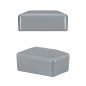 Plastic cap 18x30 mm in Grey colour for rectangular fence posts. 10 pieces