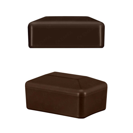 Plastic cap 20x30 mm in Brown colour for rectangular fence posts. 10 pieces