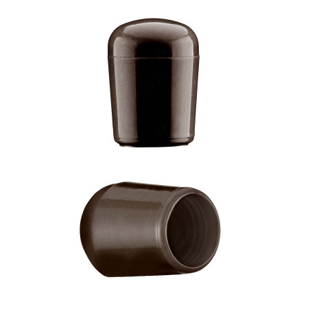 Tube end caps round 10 mm Brown flexicap 10 pieces