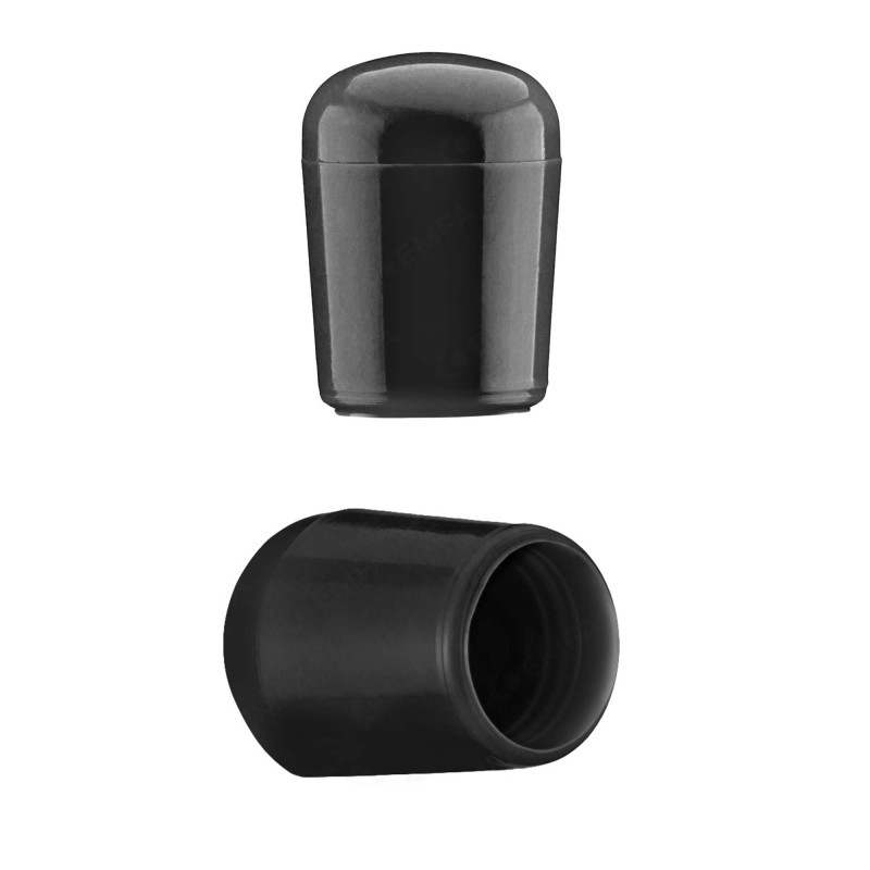 Tube end caps round PVC 10 mm Black flexicap 10 pieces