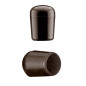 Tube end caps round 12 mm Brown flexicap 10 pieces