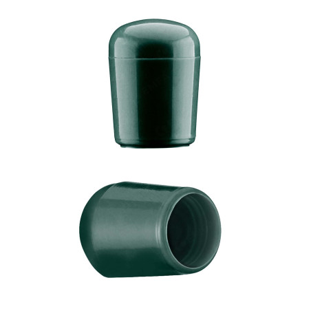 Tube end caps round 12 mm Green flexicap 10 pieces