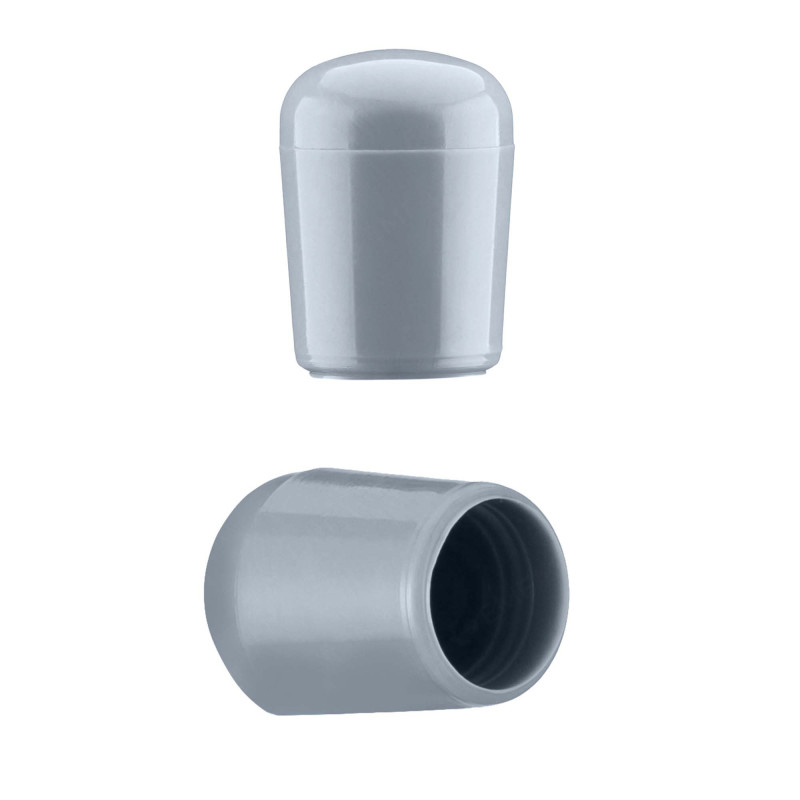 Tube end caps round 18 mm Grey flexicap 10 pieces