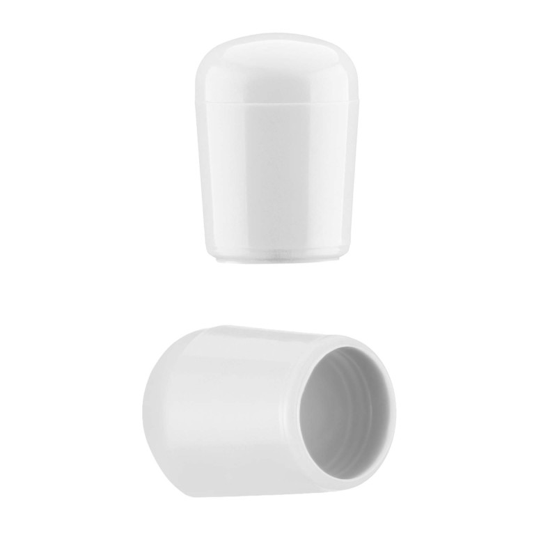 Tube end caps round 19 mm White flexicap