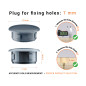 Anthraciteplastic blanking plug 7 mm hole plug with technical dimensions and instructions for correct measurement
