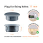 Anthraciteplastic blanking plug 11 mm hole plug with technical dimensions and instructions for correct measurement