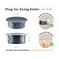 Anthraciteplastic blanking plug 13 mm hole plug with technical dimensions and instructions for correct measurement