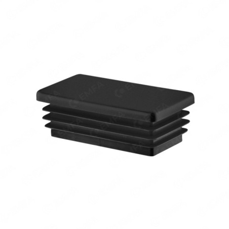 Rectangular end caps for 50x120 mm Black colour Decorative cap black for 50x120 mm perforations, for machinery and automotive