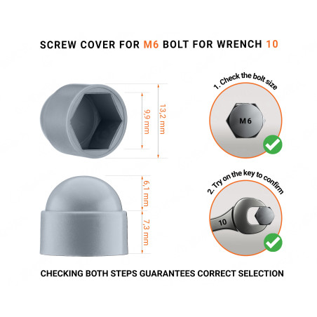 Plastic cap nut for M6 screw