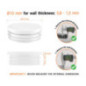 Round plastic tube inserts 10 mm in White colour 10 pieces