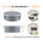 Round plastic tube inserts 114 mm in Grey colour 10 pieces