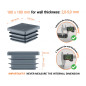 Anthracite square end cap, 100x100 mm, to close and protect metal tube ends.
