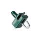 Plastic holder with hooked nail for wire mesh tensioning wire - Green