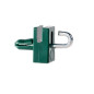 Plastic holder with hooked nail for wire mesh tensioning wire - Green