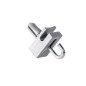 Plastic holder with hooked nail for wire mesh tensioning wire - Grey