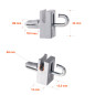 Plastic holder with hooked nail for wire mesh tensioning wire - Grey