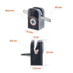 Tension wire holders with self-tapping screws for fences with a 10-year guarantee