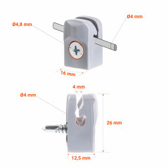 Tension wire holders with self-tapping screws for fences with a 10-year guarantee