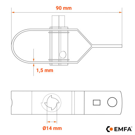 Steel tensioner for wire mesh - Anthracite 10 pieces