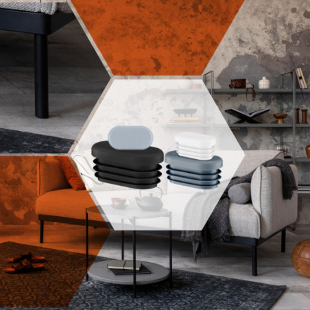 Oval tube insert in grey shown in modern living room interior - usage example