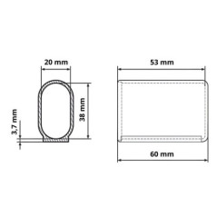 Oval tube sliding sleeve 20x38 LDPE oval tube end cap 20x38 EMFA GmbH