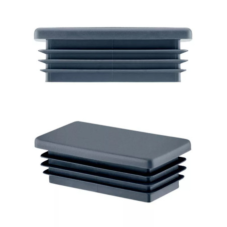 Rectangular end caps for 30x60 mm Anthracite colour Anthracite Rectangular end caps for 30x60 mm steel box section.