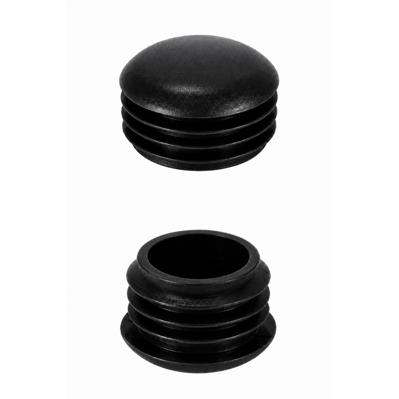 Convex insert cap for round tubes 30 mm Black