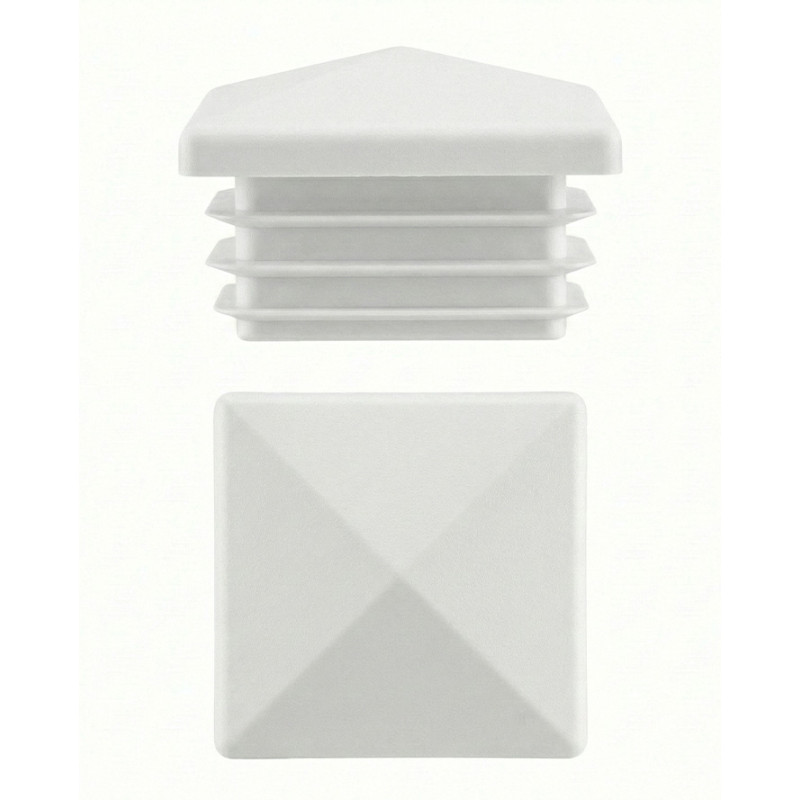 PE Pyramid End Cap for Square Tubes 15x15 White
