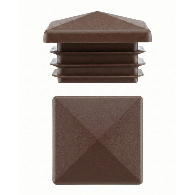 PE Pyramid End Cap for Square Tubes 50x50 Brown
