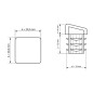 Angled square insert cap 20x20 mm Black Angled square insert cap 20x20 20x20 square tube insert EMFA GmbH