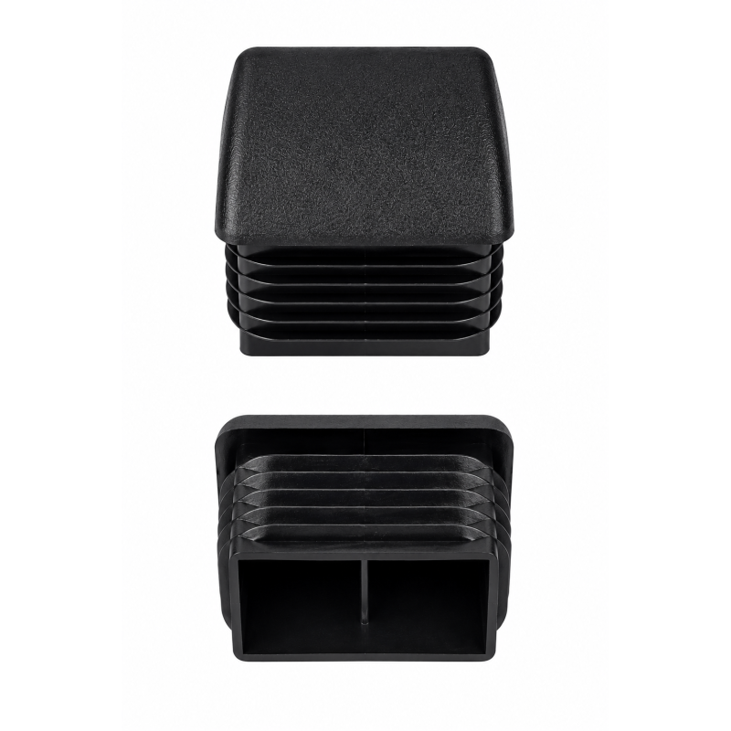 Angled square insert cap 15x20 mm Black